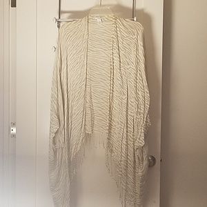 White and tan animal print wrap